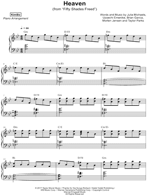 KimBo - Heaven - from Fifty Shades Freed - Sheet Music (Digital Download)