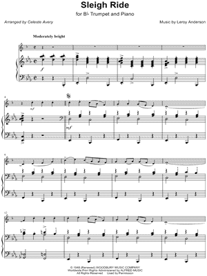 Leroy Anderson - Sleigh Ride - Trumpet & Piano - Sheet Music (Digital Download)