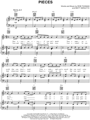 Performed by: Rob Thomas: Pieces Digital Sheetmusic plus an interactive, do...