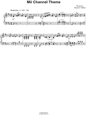 Wii Sports Theme Song Sheet Music