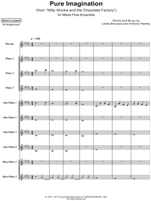 Gina Luciani - Pure Imagination (from Willy Wonka & the Chocolate Factory) - Mixed Flute Ensemble - Sheet Music (Digital Download)