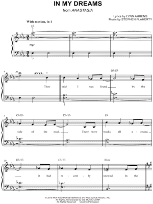 In My Dreams From Anastasia 17 Sheet Music Easy Piano In Eb Major Download Print Sku Mn