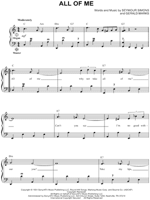 All Of Me Sheet Music Arrangements Available Instantly Musicnotes