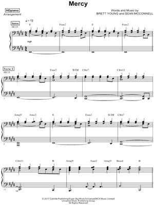 Mercy Sheet Music by HDpiano - Piano Solo