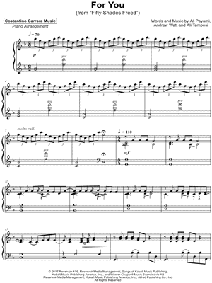 Costantino Carrara - For You - (from Fifty Shades Freed) - Sheet Music (Digital Download)