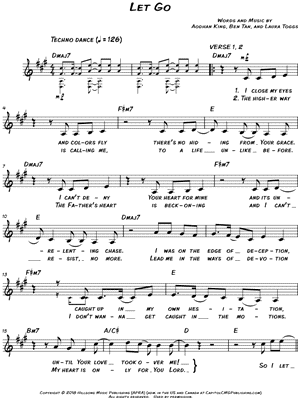 Let Go Sheet Music by Hillsong Young & Free - Leadsheet