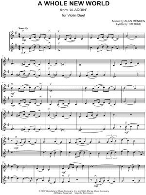 A Whole New World Violin Sheet Music Epic Sheet Music