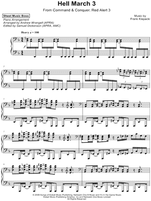 Sheet Music Boss - Hell March 3 - (from Command & Conquer: Red Alert 3) - Sheet Music (Digital Download)