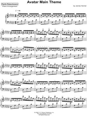 Patrik Pietschmann "Avatar Main Theme" Sheet Music (Piano Solo) in Eb Minor Download & Print - SKU: MN0185154