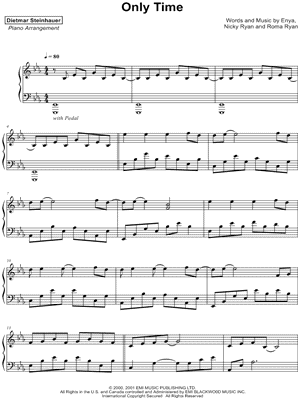 Menstruación papi Cooperación Dietmar Steinhauer "Only Time" Sheet Music (Piano Solo) in Eb Major -  Download & Print - SKU: MN0185210