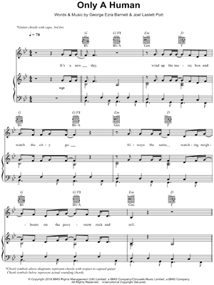 George Ezra - Only a Human - Sheet Music (Digital Download)