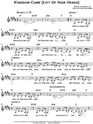 KXC - Kingdom Come (Lift Up Your Heads) - Sheet Music (Digital Download)