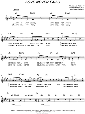 Your Love Never Fails sheet music for piano solo (PDF)