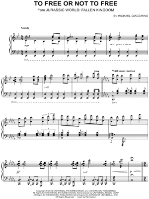 Michael Giacchino - To Free or Not To Free - (from Jurassic World: Fallen Kingdom) - Sheet Music (Digital Download)