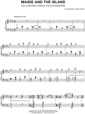 Michael Giacchino - Maisie and the Island - (from Jurassic World: Fallen Kingdom) - Sheet Music (Digital Download)