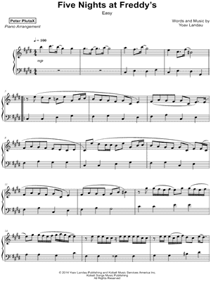 Five Nights at Freddy's – The Newton Brothers (Movie Theme) Sheet music for  Piano (Solo)