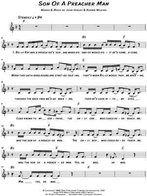 Son Of A Preacher Man Sheet Music 10 Arrangements Available Instantly Musicnotes