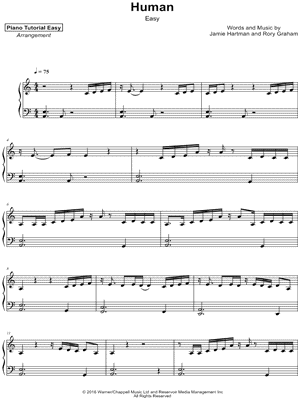 Piano Tutorial Easy - Human [easy] - Sheet Music (Digital Download)