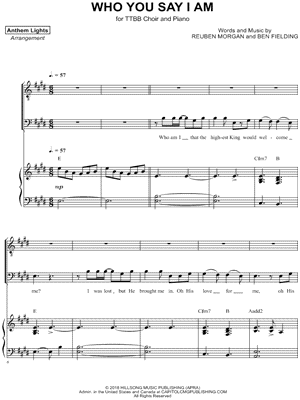 Anthem Lights - Who You Say I Am - Sheet Music (Digital Download)