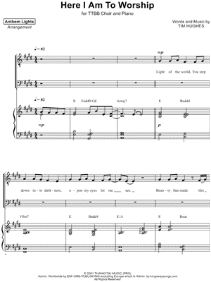 Anthem Lights - Here I Am to Worship - Sheet Music (Digital Download)