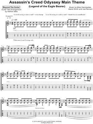 Beyond The Guitar - Assassin's Creed Odyssey Main Theme - (Legend of the Eagle Bearer) - Sheet Music (Digital Download)