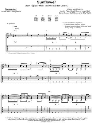 Sunflower Sheet Music To Download And Print