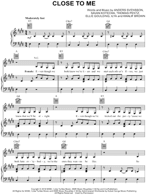 Close To Me Sheet Music 9 Arrangements Available Instantly