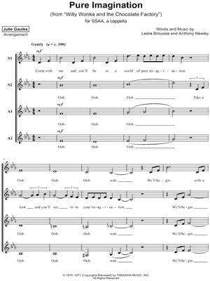 Julie Gaulke - Pure Imagination - (from Willy Wonka and the Chocolate Factory) - Sheet Music (Digital Download)