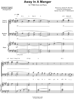 Anthem Lights - Away in a Manger - Sheet Music (Digital Download)