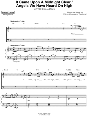 Anthem Lights - It Came Upon a Midnight Clear / Angels We Have Heard on High - Sheet Music (Digital Download)