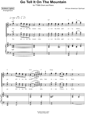 Anthem Lights - Go, Tell It on the Mountain - Sheet Music (Digital Download)