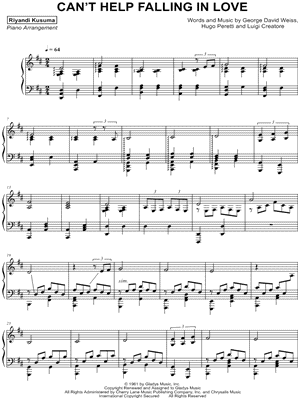 Riyandi Kusuma Can T Help Falling In Love Sheet Music Piano Solo In D Major Download Print Sku Mn