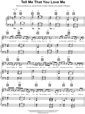 Tell me that you love me piano sheet music