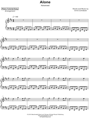 Alone Marshmello Piano Sheet Easy