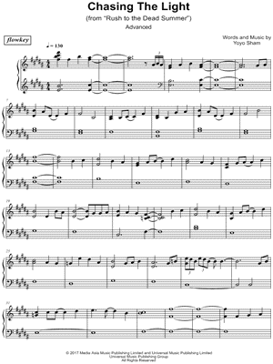 flowkey - Chasing the Light (Advanced) - (from Rush to the Dead Summer) - Sheet Music (Digital Download)