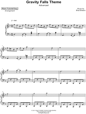 Piano Tutorial Easy Gravity Falls Main Title Advanced Sheet Music Piano Solo In D Minor Download Print Sku Mn0193796