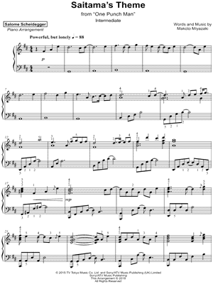 Salome Scheidegger Saitama S Theme Intermediate Sheet Music Piano Solo In D Major Download Print Sku Mn0195473