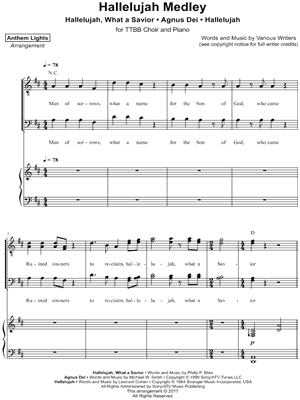 Anthem Lights - Hallelujah Medley: Hallelujah, What a Savior - Agnus Dei - Hallelujah - Sheet Music (Digital Download)