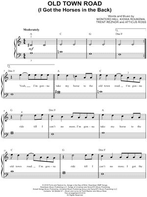 Lil Nas X Old Town Road Sheet Music Easy Piano In C Major