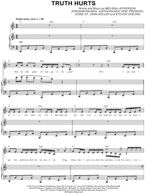 Lizzo Truth Hurts Sheet Music In C Major Download Print