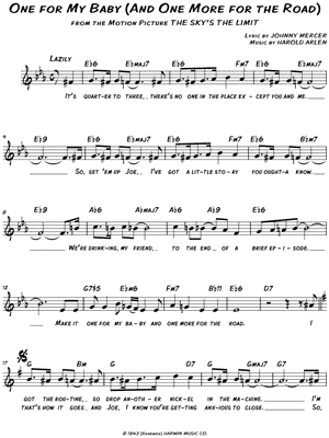 Frank Sinatra One For My Baby Sheet Music Leadsheet In Eb Major Download Print Sku Mn