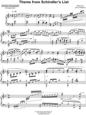 Cuidar Incitar movimiento Download Digital Sheet Music of schindler's list for Piano solo