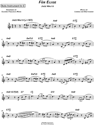 Silvano Pagliuca-Mena - F r Elise (Jazz Waltz) - Sheet Music (Digital Download)