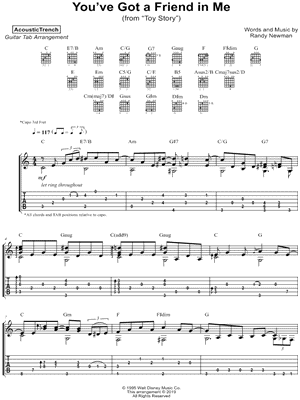 Acoustictrench You Ve Got A Friend In Me Guitar Tab In C Major Download Print Sku Mn