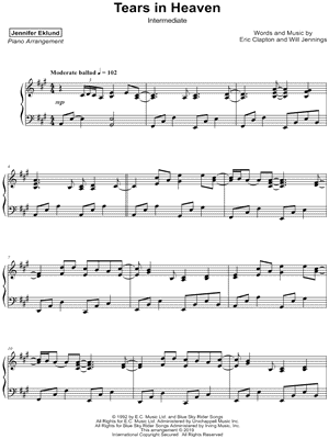 Eric Clapton - Tears In Heaven (Barbershop Quartet) Sheet music for Tenor,  Bass voice, Baritone (Men's Choir)