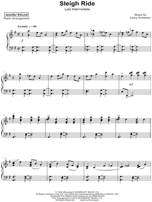 Jennifer Eklund - Sleigh Ride [late intermediate] - Sheet Music (Digital Download)