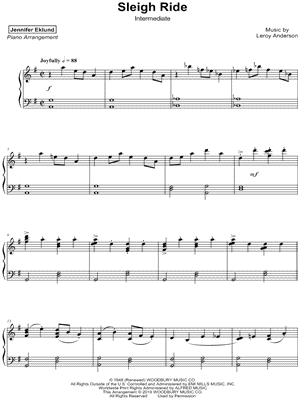 Jennifer Eklund - Sleigh Ride [intermediate] - Sheet Music (Digital Download)
