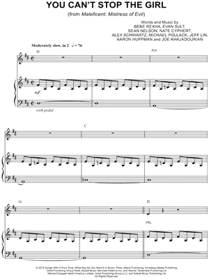 Bebe Rexha You Can T Stop The Girl Sheet Music In D Major Transposable Download Print Sku Mn011