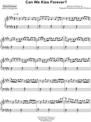 Dario D Aversa Can We Kiss Forever Sheet Music Piano Solo In