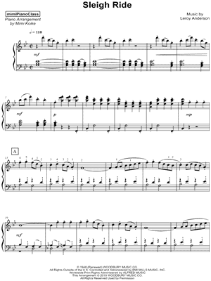 mimiPianoClass - Sleigh Ride - Sheet Music (Digital Download)